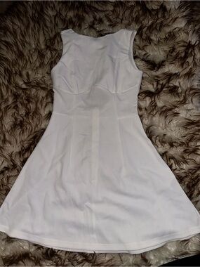White Sleeveless Fit-and-Flare Dress